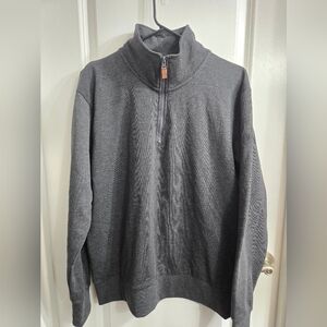 Milton Mens 1/4 Zip Neck Fleece Windcheater Size Large Gray